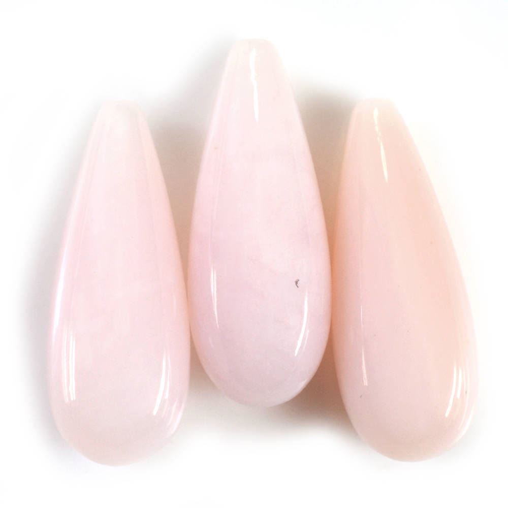 PINK OPAL PLAIN DROPS (LITE)  (HALF DRILL 1MM) 18X7MM 4.69 Cts.