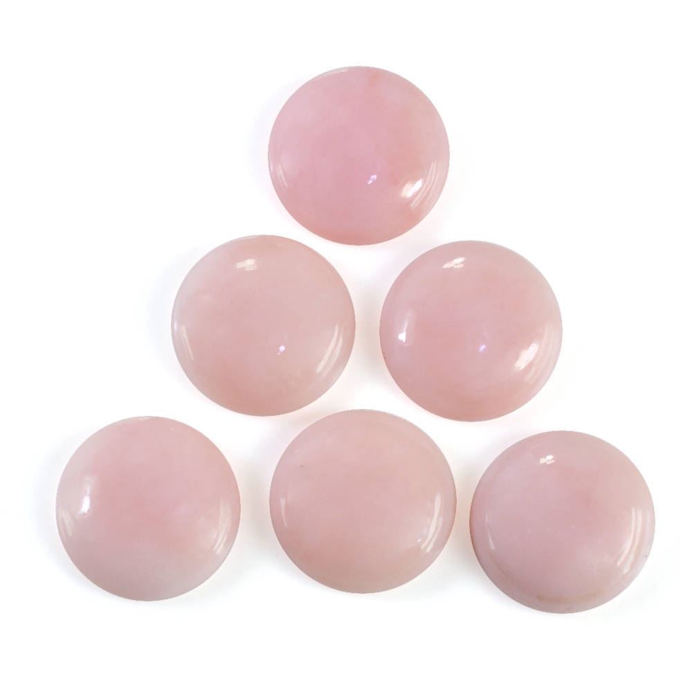 PINK OPAL ROUND CAB (FLAT) (MEDIUM) (SI) 12MM 3.39 Cts.