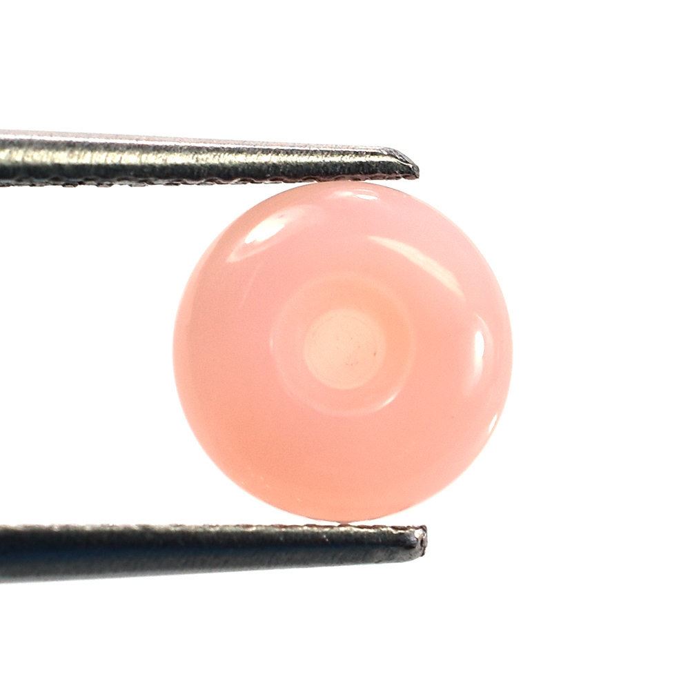 PINK OPAL PLAIN ROUND CAB (LITE COLOR) (HALF DRILL 2.00MM) 8.00MM 0.99 Cts.