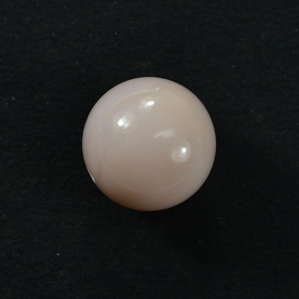 PINK OPAL PLAIN ROUND BALL (PEACH LIGHT/CLEAN) (HALF DRILL) 12.00 MM 9.70 CTS