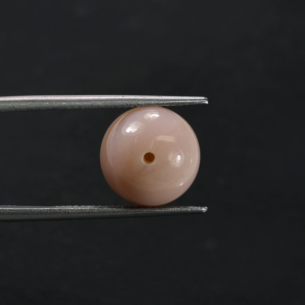 PINK OPAL PLAIN ROUND BALL (PEACH LIGHT/CLEAN) (HALF DRILL) 12.00 MM 9.70 CTS