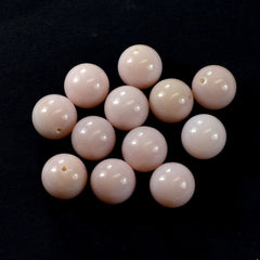 PINK OPAL PLAIN ROUND BALL (PEACH LIGHT/CLEAN) (HALF DRILL) 12.00 MM 9.70 CTS