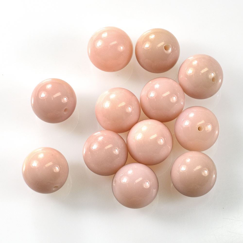 PINK OPAL PLAIN ROUND BALL (PEACH LIGHT/CLEAN) (HALF DRILL) 12.00 MM 9.70 CTS