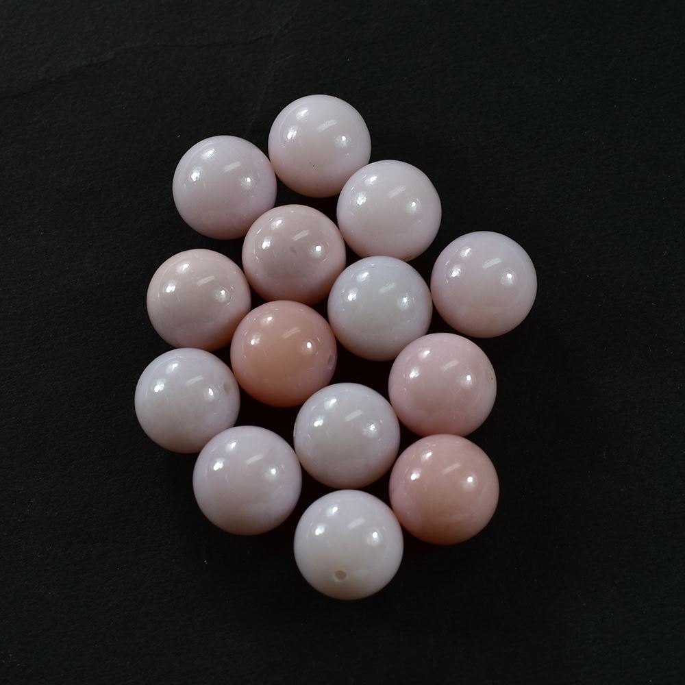 PINK OPAL PLAIN ROUND BALL (LIGHT PINK) (CLEAN) (HALF DRILL) 12.00X12.00 MM 9.88 CTS