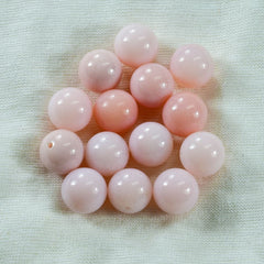 PINK OPAL PLAIN ROUND BALL (LIGHT PINK) (CLEAN) (HALF DRILL) 12.00X12.00 MM 9.88 CTS