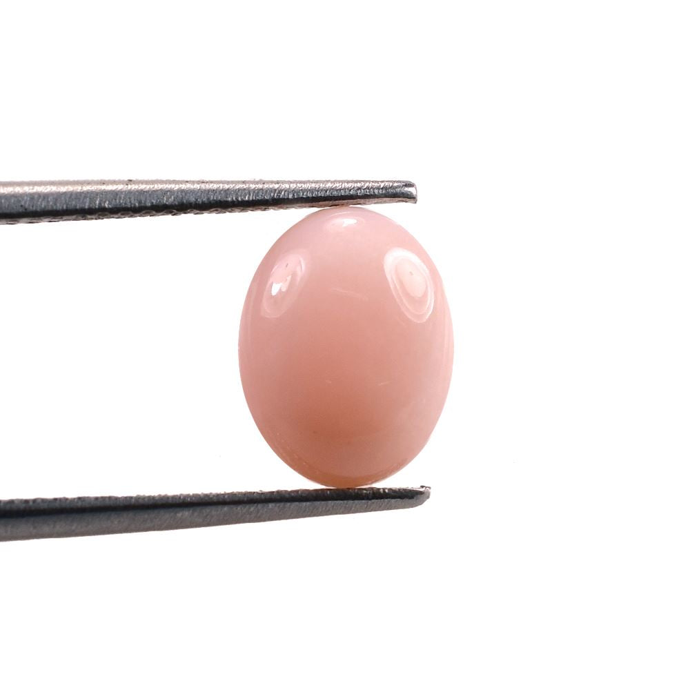 PINK OPAL PLAIN OVAL CAB (LITE/CLEAN) 10X8 MM 1.99 CTS