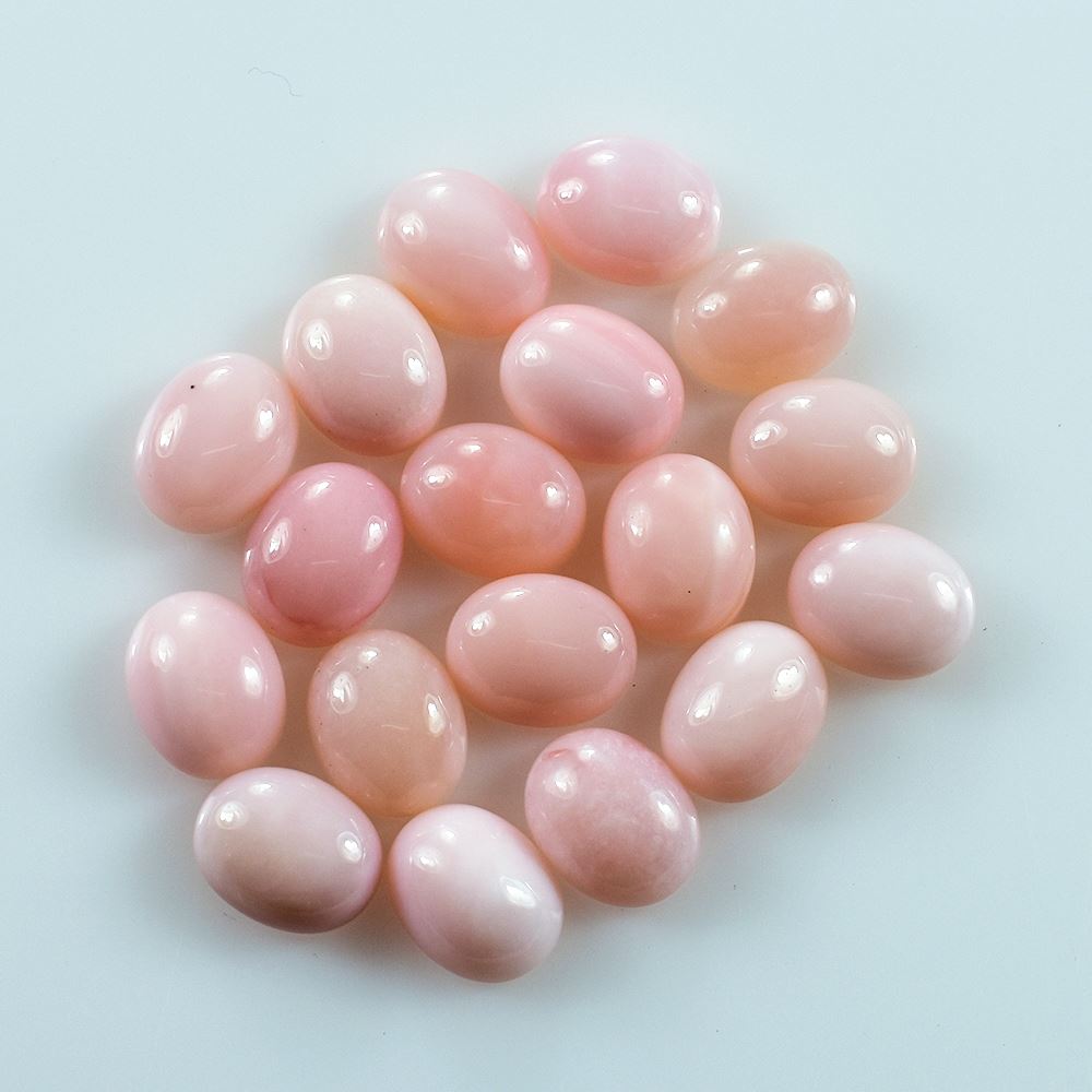 PINK OPAL PLAIN OVAL CAB (LITE/CLEAN) 10X8 MM 1.99 CTS