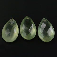 PREHNITE BRIOLETTE PEAR (FULL DRILL) 12X8MM 3.48 Cts.