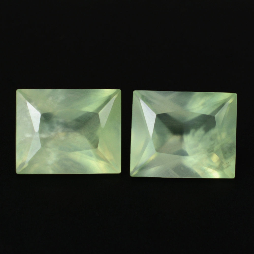 PREHNITE PRINCESS CUT BAGUETTE 10X8MM 3.18 Cts.