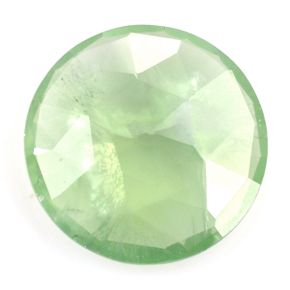 PREHNITE ROSE CUT BRIOLETTE ROUND 15MM 7.33 Cts.