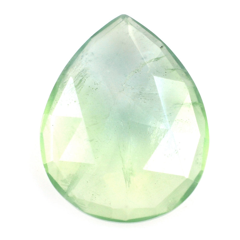 PREHNITE ROSE CUT BRIOLETTE PEAR 18X14.50MM 8.89 Cts.