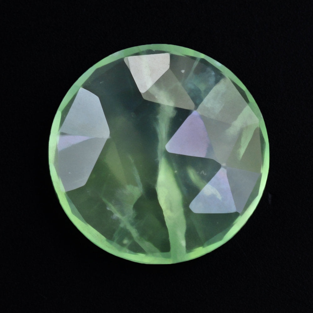 PREHNITE ROSE CUT BRIOLETTE ROUND 12MM 3.97 Cts.