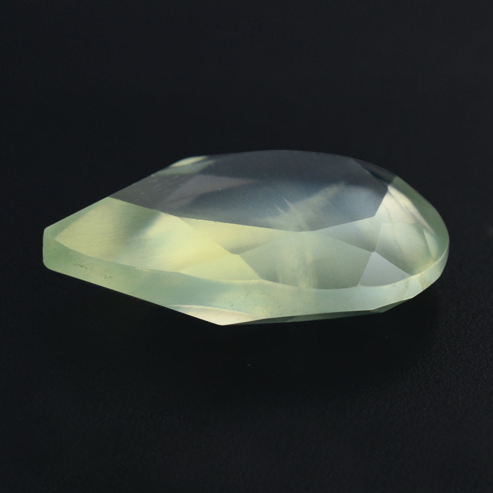 PREHNITE BOTH SIDE TABLE CUT PEAR 12X8MM 2.59 Cts.