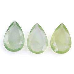 PREHNITE BOTH SIDE TABLE CUT PEAR 12X8MM 2.59 Cts.