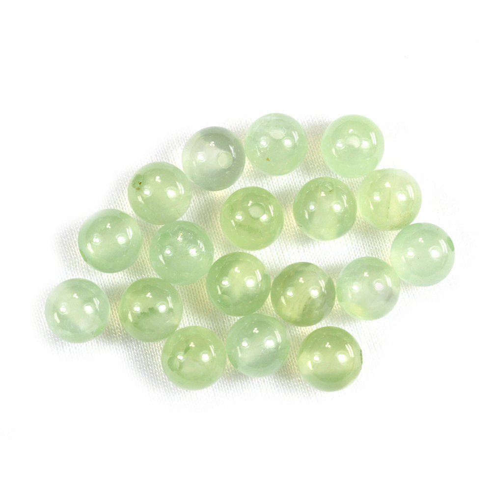 PREHNITE PLAIN ROUND BALLS (FULL DRILL 1.50MM) (SI) 8MM 3.77 Cts.