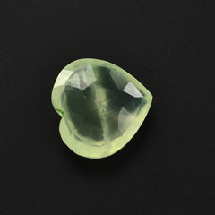 PREHNITE ROSE CUT BRIOLETTE HEART 10MM 3.57 Cts.