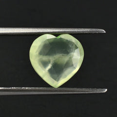 PREHNITE ROSE CUT BRIOLETTE HEART 10MM 3.57 Cts.