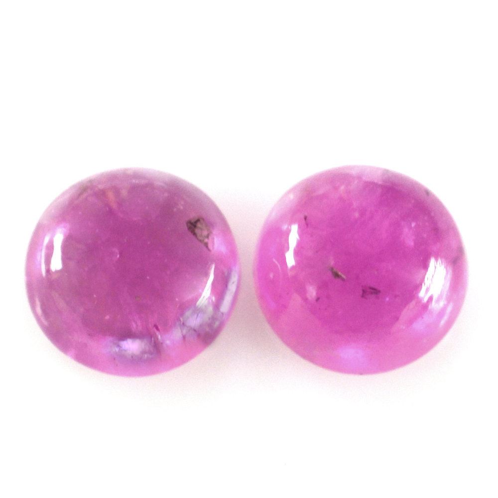 PINK SAPPHIRE (GLASSFILLED) ROUND CAB 5.00X5.00MM 0.74 Cts.