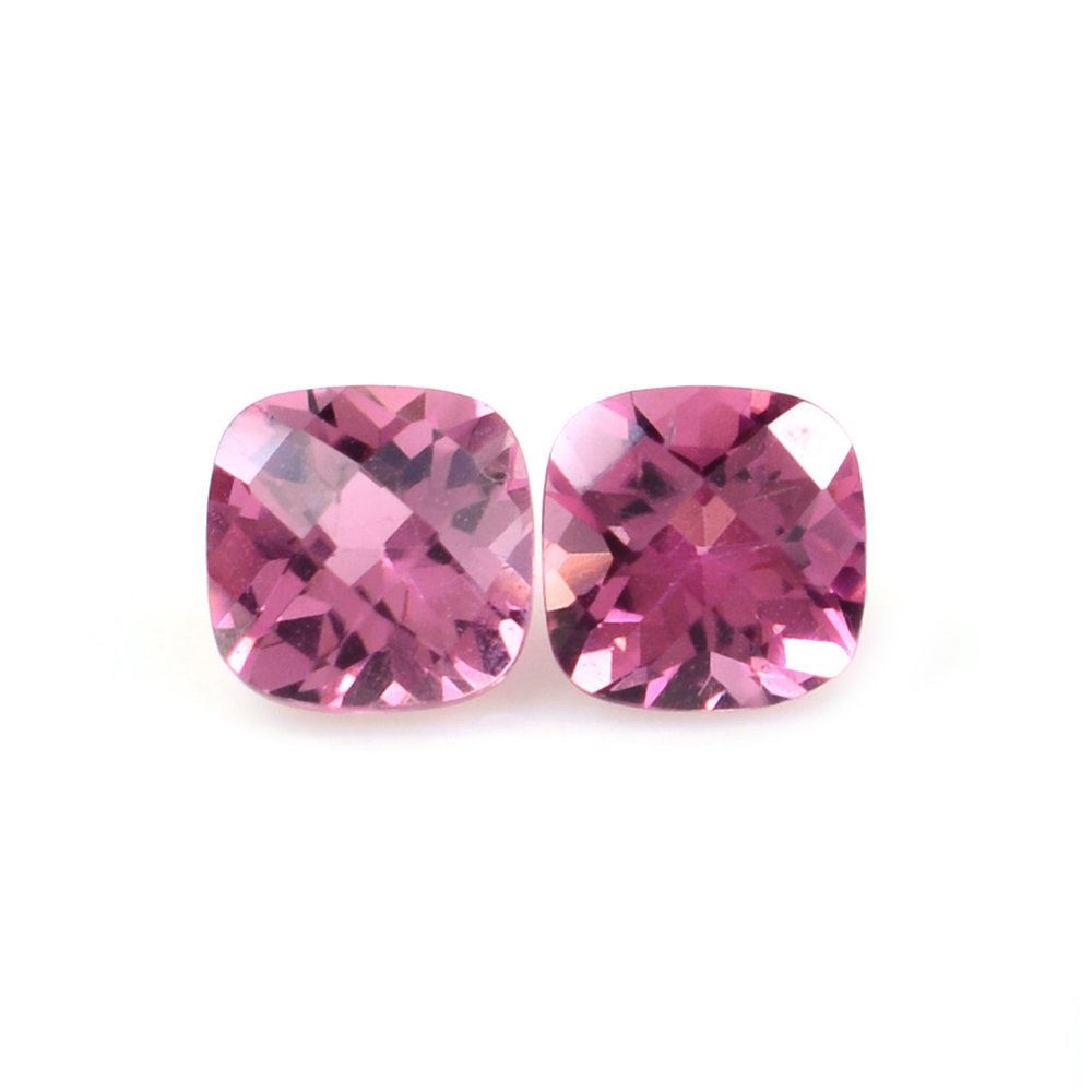 PINK TOURMALINE CHECKER CUT CUSHION (MEDIUM) 4MM 0.32 Cts.