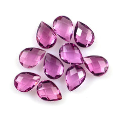 PINK TOURMALINE CHECKER CUT BRIOLETTE PEAR (MEDIUM) 4X3MM 0.17 Cts.