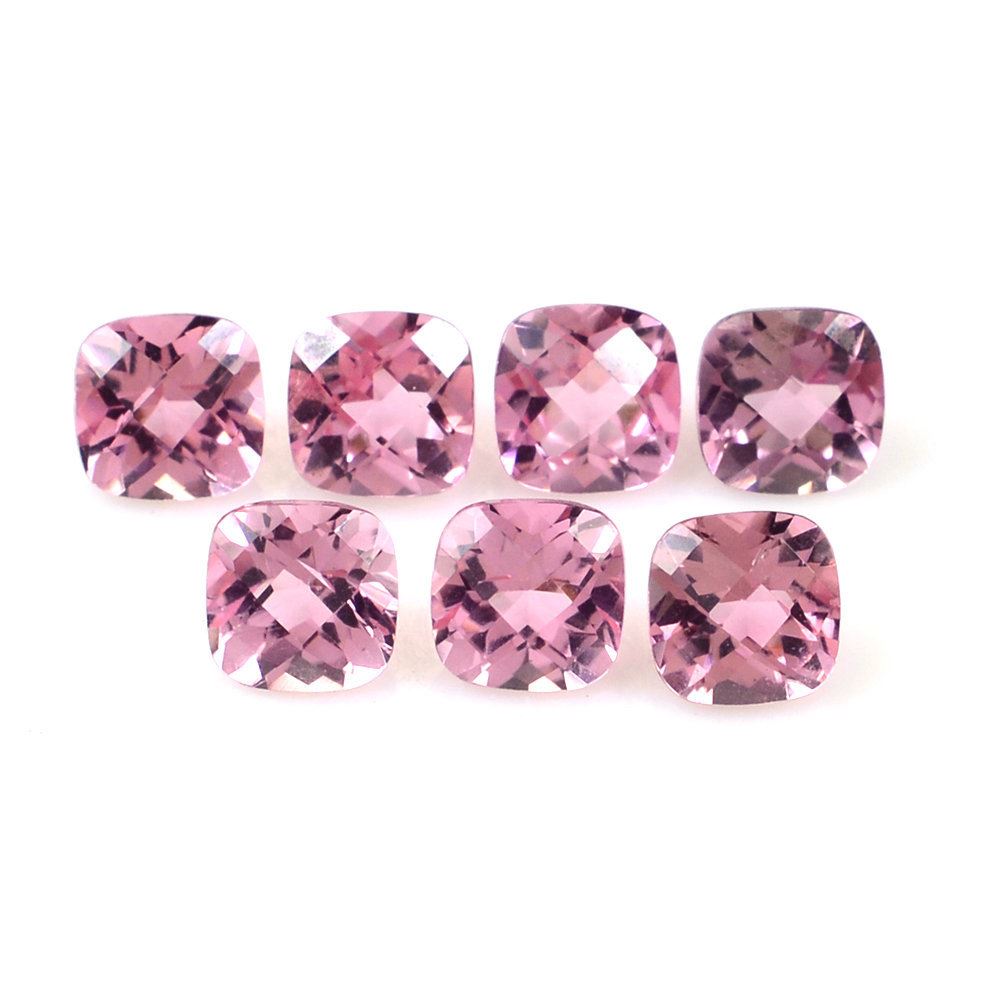 PINK TOURMALINE CHECKER CUT CUSHION (LITE/SI) 4MM 0.31 Cts.