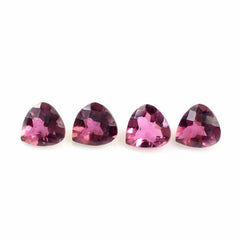 PINK TOURMALINE CHECKER CUT HEART (DARK) 4MM 0.28 Cts.