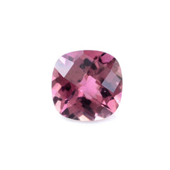 PINK TOURMALINE CHECKER CUT CUSHION (DARK/SI) 6MM 0.80 Cts.