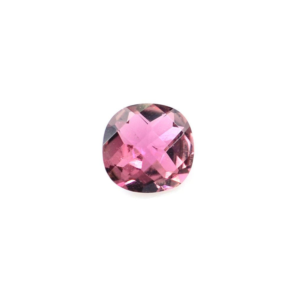 PINK TOURMALINE CHECKER CUT CUSHION (MEDIUM) 3.80MM 0.20 Cts.