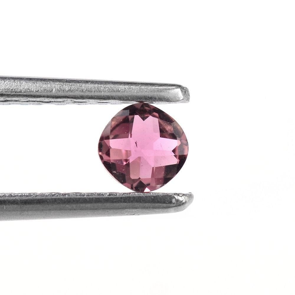 PINK TOURMALINE CHECKER CUT CUSHION (MEDIUM) 3.80MM 0.20 Cts.