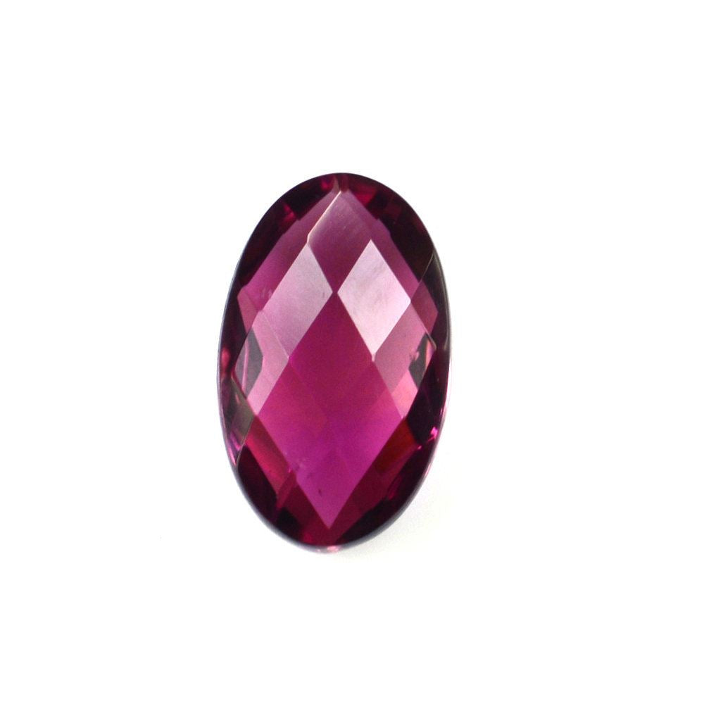 PINK TOURMALINE CHECKER CUT BRIOLETTE OVAL (DARK) 10X6MM 1.7 Cts.