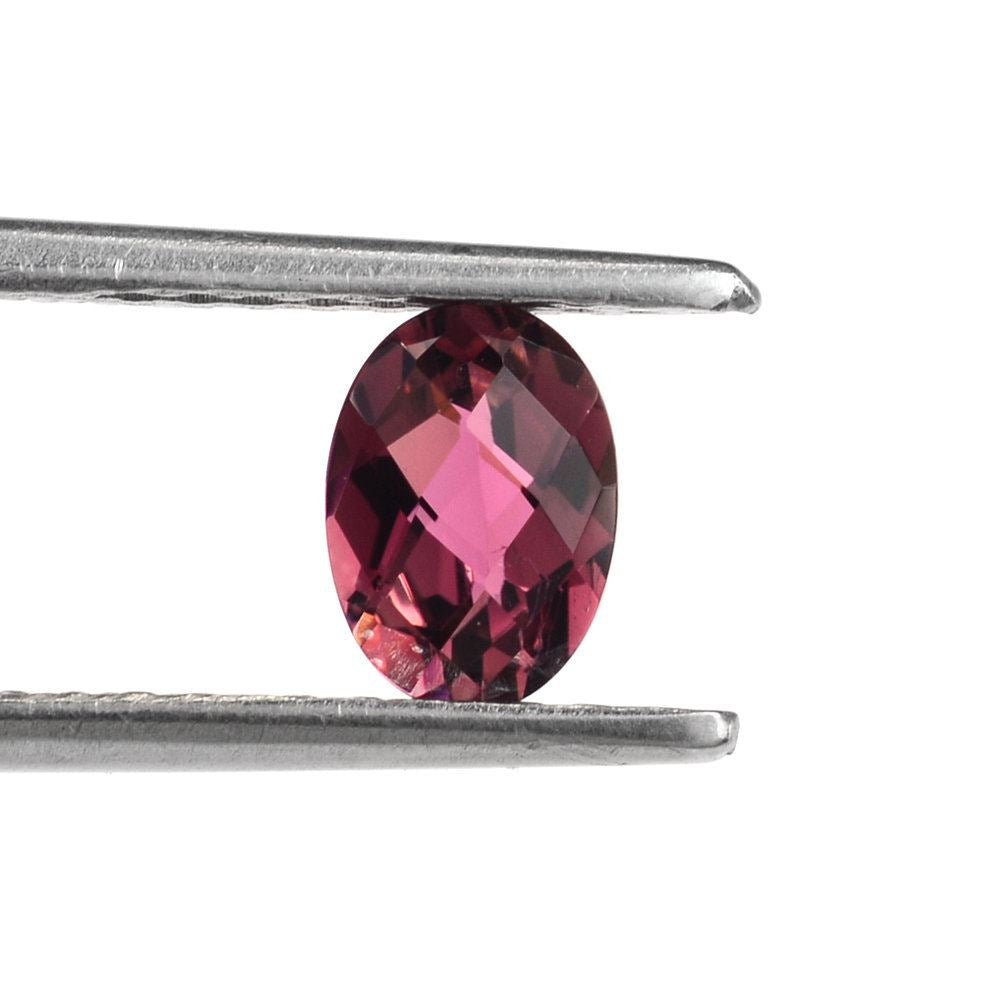 PINK TOURMALINE CHECKER CUT BRIOLETTE OVAL (DARK) 5X7MM 0.68 Cts.