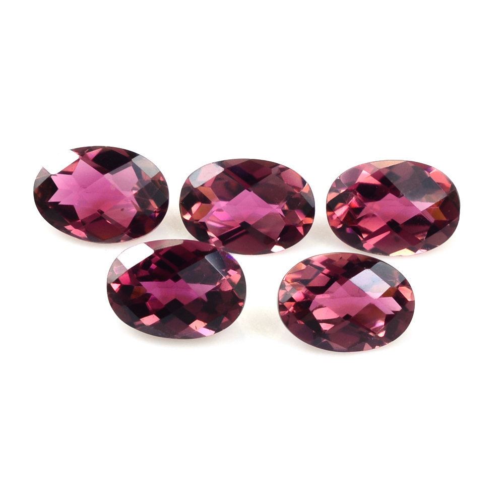 PINK TOURMALINE CHECKER CUT BRIOLETTE OVAL (DARK) 5X7MM 0.68 Cts.