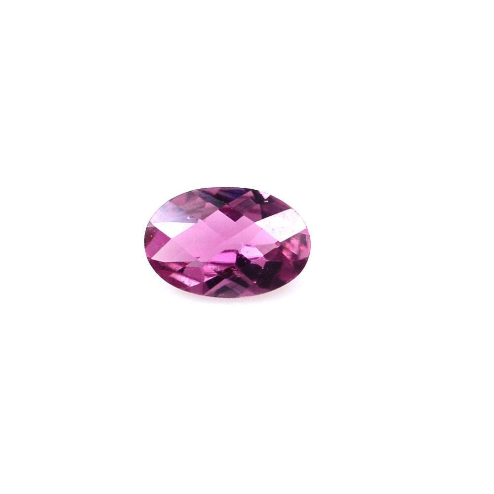 PINK TOURMALINE CHECKER CUT OVAL (DARK) 6X4MM 0.42 Cts.