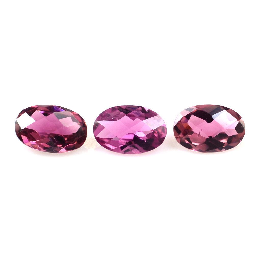 PINK TOURMALINE CHECKER CUT OVAL (DARK) 6X4MM 0.42 Cts.