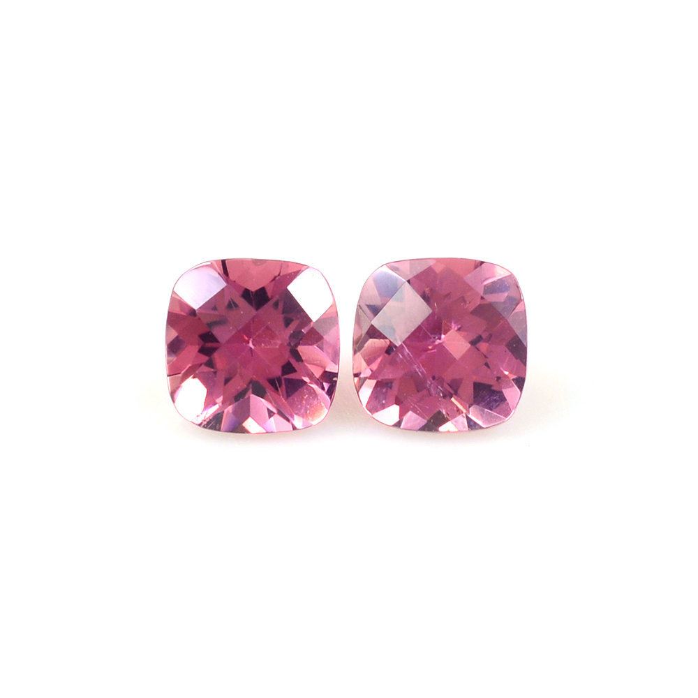 PINK TOURMALINE CHECKER CUT CUSHION (MEDIUM) 4MM 0.28 Cts.