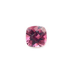 PINK TOURMALINE CHECKER CUT CUSHION (VERY DARK) 4MM 0.36 Cts.