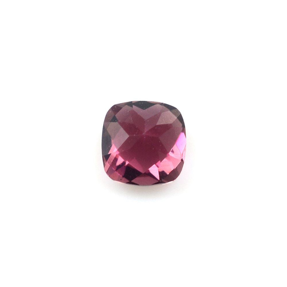 PINK TOURMALINE CHECKER CUT CUSHION (VERY DARK) 4MM 0.36 Cts.