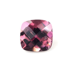 PINK TOURMALINE CHECKER CUT CUSHION (DARK) 7MM 1.33 Cts.