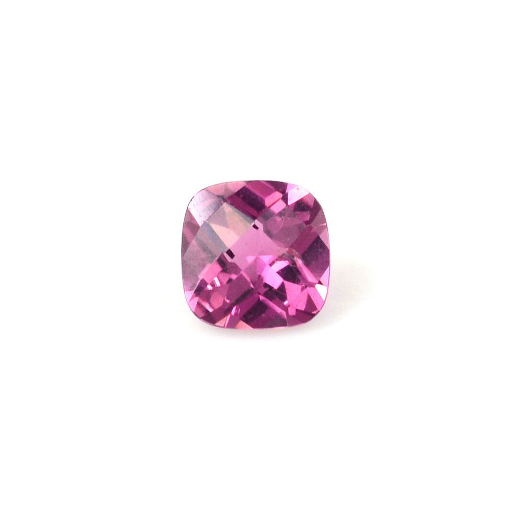 PINK TOURMALINE CHECKER CUT CUSHION (DARK) 4MM 0.29 Cts.