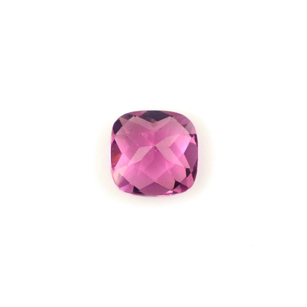 PINK TOURMALINE CHECKER CUT CUSHION (DARK) 4MM 0.29 Cts.