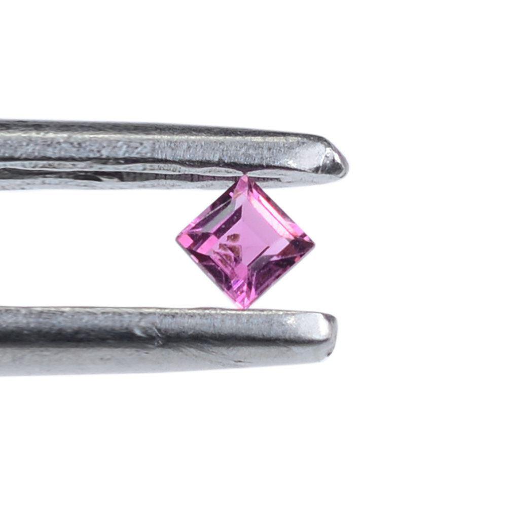 PINK TOURMALINE CUT SQUARE (DARK) 2MM 0.05 Cts.