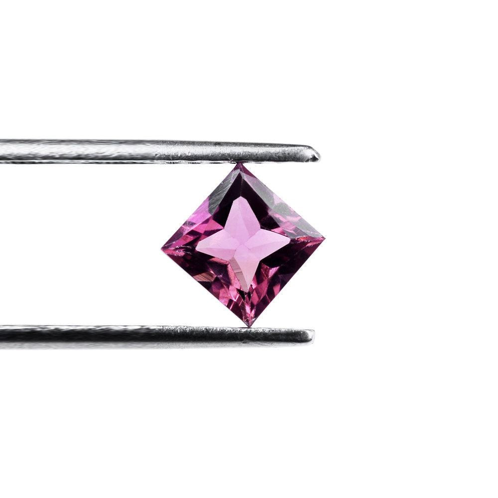 PINK TOURMALINE PRINCESS CUT SQUARE (DARK/SI) 6MM 1.19 Cts.