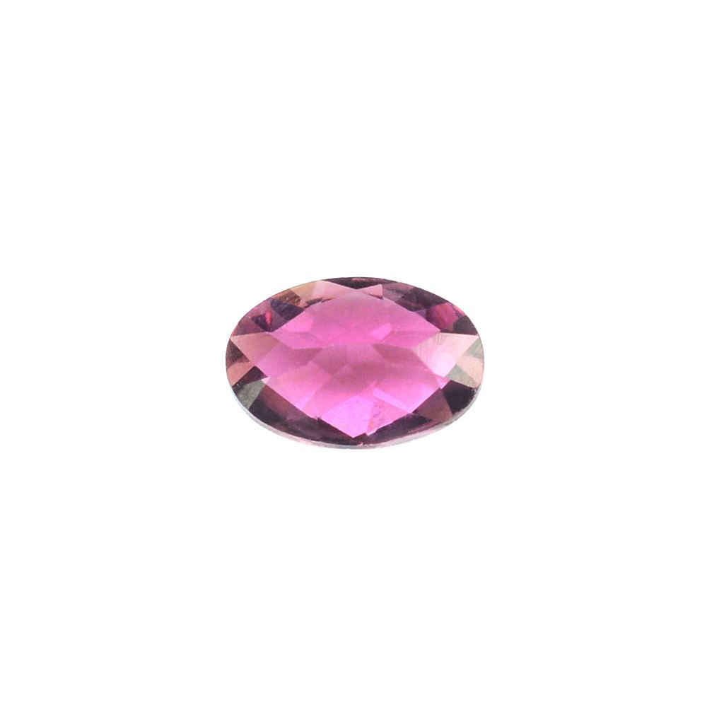 PINK TOURMALINE CHECKER CUT OVAL (DARK) 6X4MM 0.45 Cts.