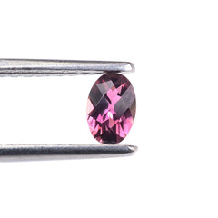 PINK TOURMALINE CHECKER CUT OVAL (DARK) 6X4MM 0.45 Cts.