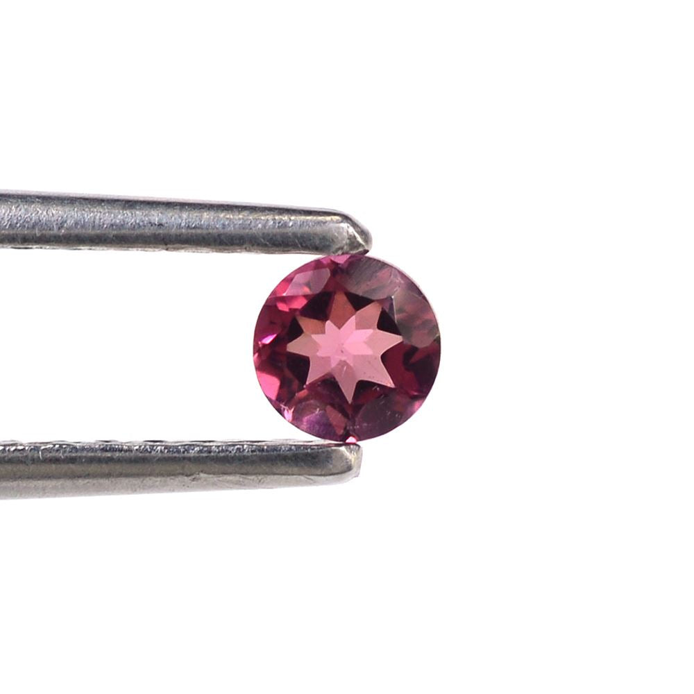 PINK TOURMALINE CUT ROUND (DARK/SI) 4MM 0.25 Cts.