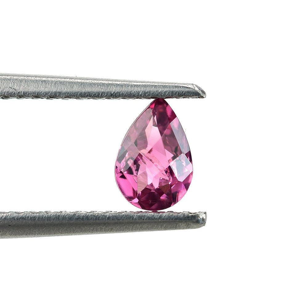 PINK TOURMALINE CHECKER CUT PEAR (MEDIUM/HI) 6X4MM 0.46 Cts.