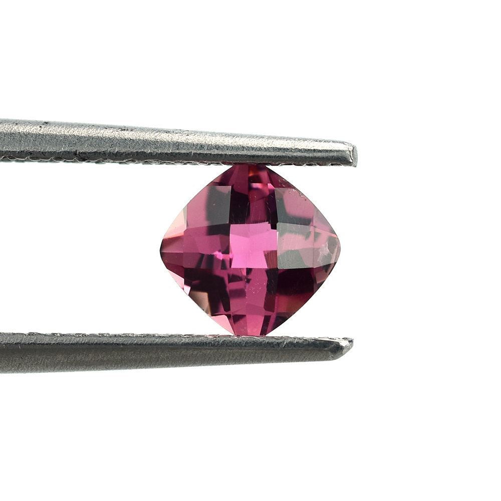 PINK TOURMALINE CHECKER CUT CUSHION (MEDIUM/SI) 5.00MM 0.48 Cts.