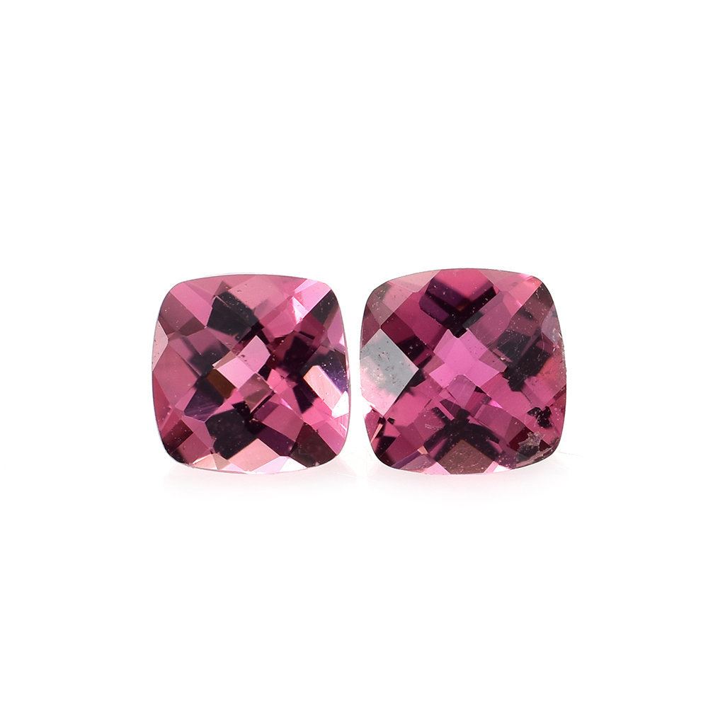 PINK TOURMALINE CHECKER CUT CUSHION (MEDIUM/SI) 5.00MM 0.48 Cts.