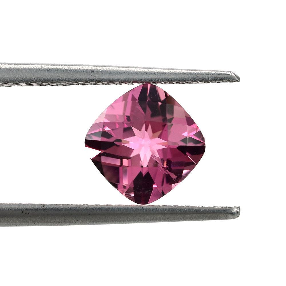 PINK TOURMALINE CHECKER CUT CUSHION (MEDIUM/SI) 7X7MM 1.46 Cts.