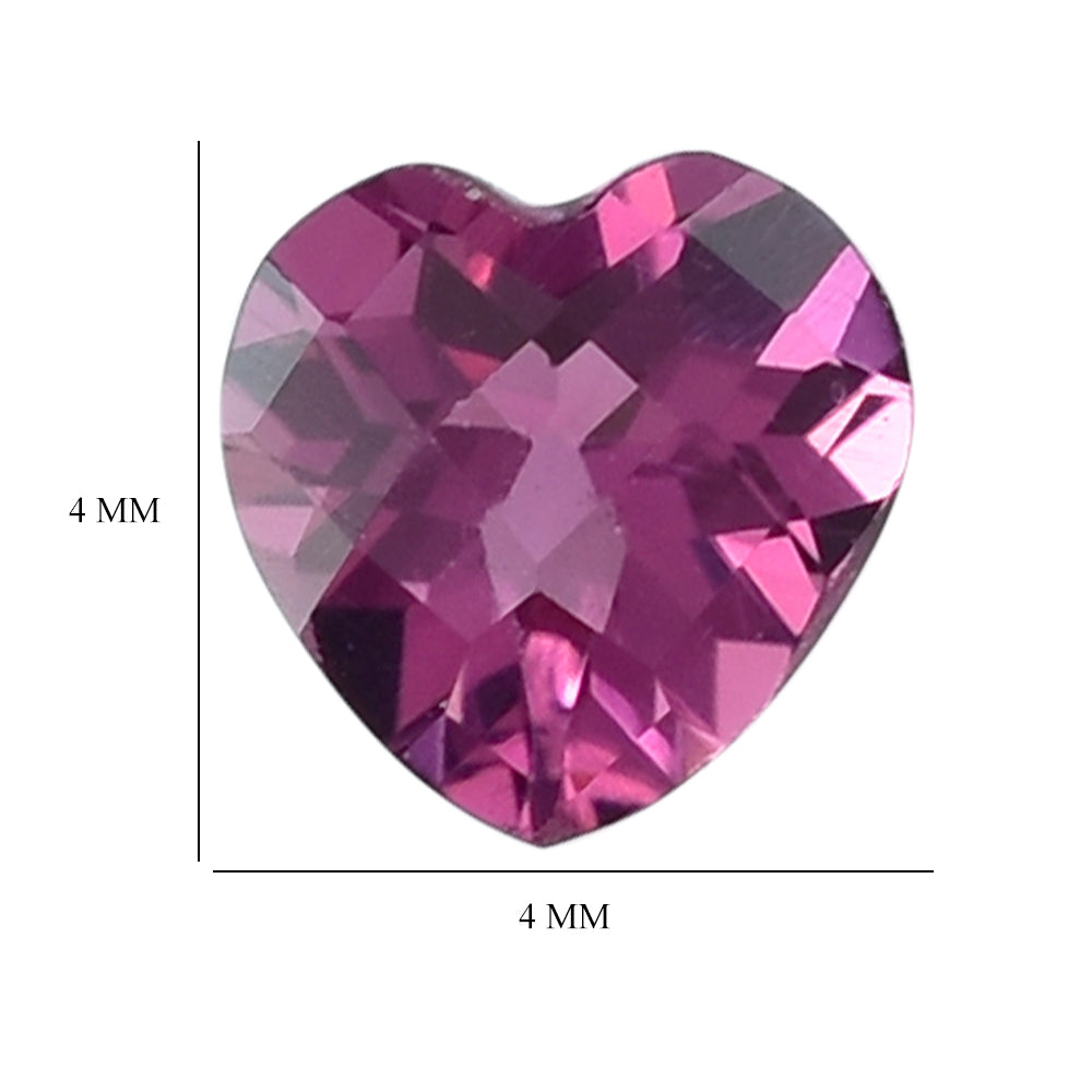 PINK TOURMALINE CHECKER CUT HEART 4MM 0.15 Cts.